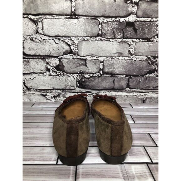 Sofft Brown Suede Leather Red Bow Low Heel Dress Pump Shoes Women Sz 7M US/38EU - Picture 5 of 10